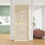 4 Door Storage Cabinet With 1 Drawer And 4 Adjustable Inner Shelves - Natural - Furniture Home Direct