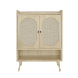 2 Door Shoe Rack, Freestanding, Modern Shoe Storage Cabinet, For Entryway - Natural - Furniture Home Direct