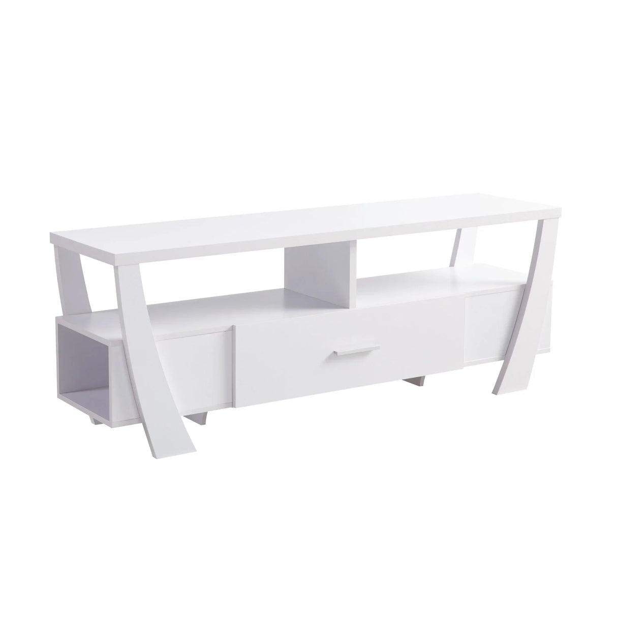 Contemporary TV Stand With 4 Shelves And 1 Drawer - Furniture Home Direct