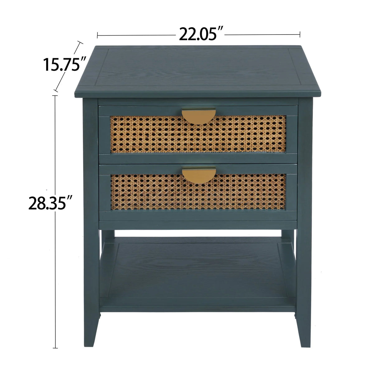 2 Drawer Side Table, Natural Rattan - Furniture Home Direct