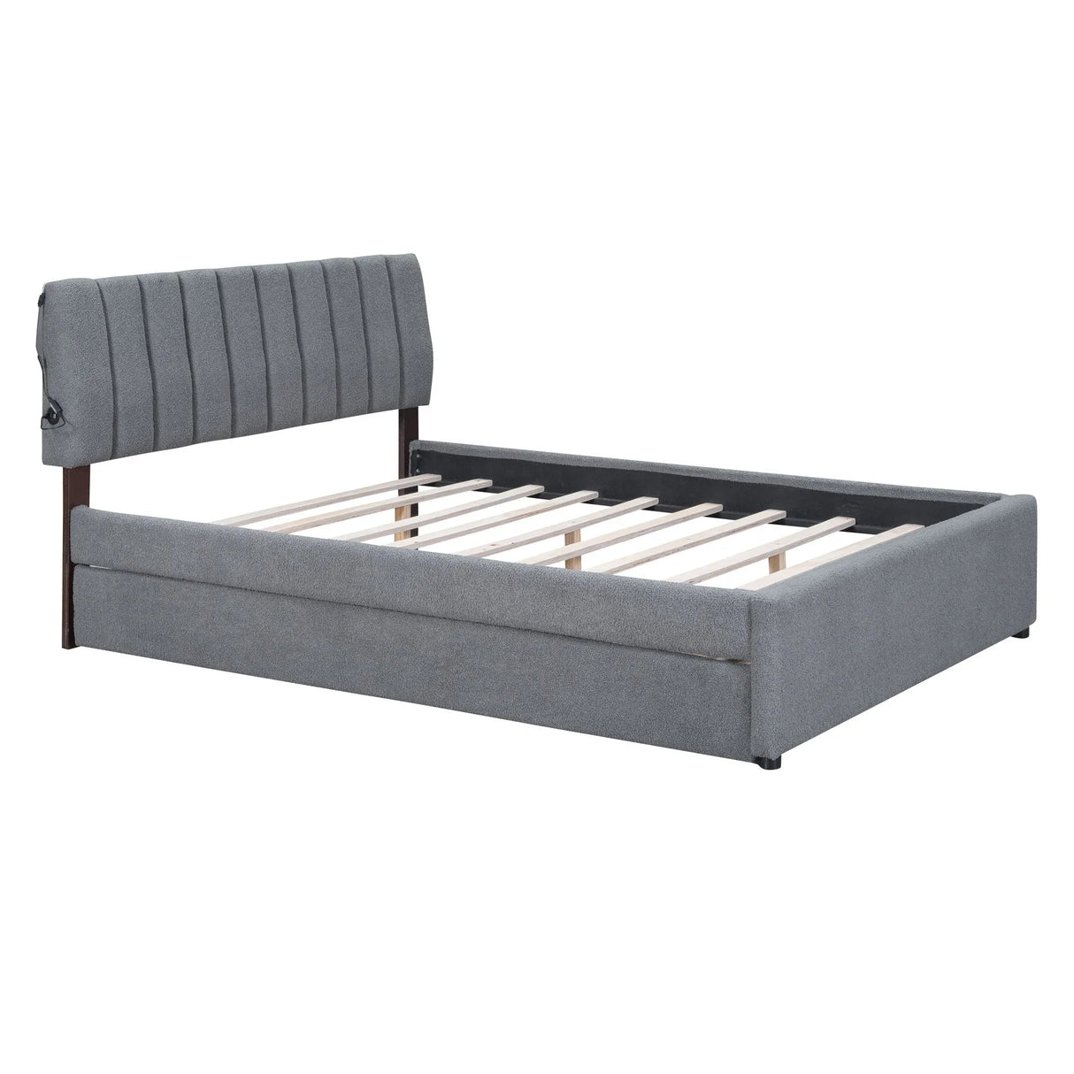 Upholstered Platform Bed With Trundle - Furniture Home Direct
