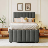 Upholstered Design Platform Bed With Trundle - Furniture Home Direct