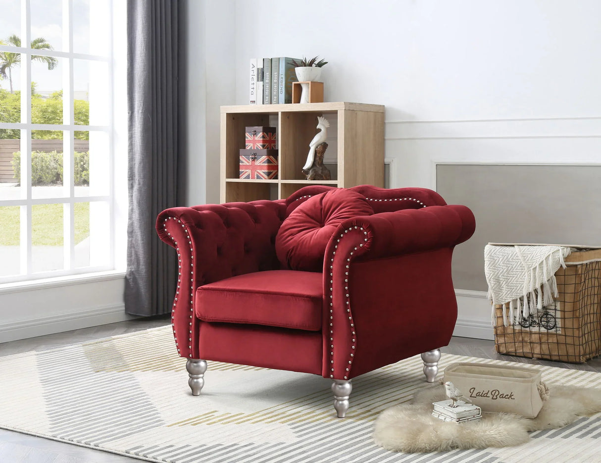 Chic Transitional Flared Arm Chair - Furniture Home Direct