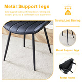 Dining Chairs With PU Leather Upholstery Metal Legs Black - Furniture Home Direct