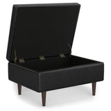 Shay - Large Square Coffee Table Storage Ottoman Mid-Century Style - Furniture Home Direct