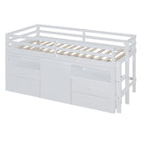 Loft Bed With 4 Drawers, Underneath Cabinet And Shelves - Furniture Home Direct