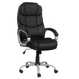 Upholstered Office Chair, Adjustable Height Swivel Chair - Black - Furniture Home Direct