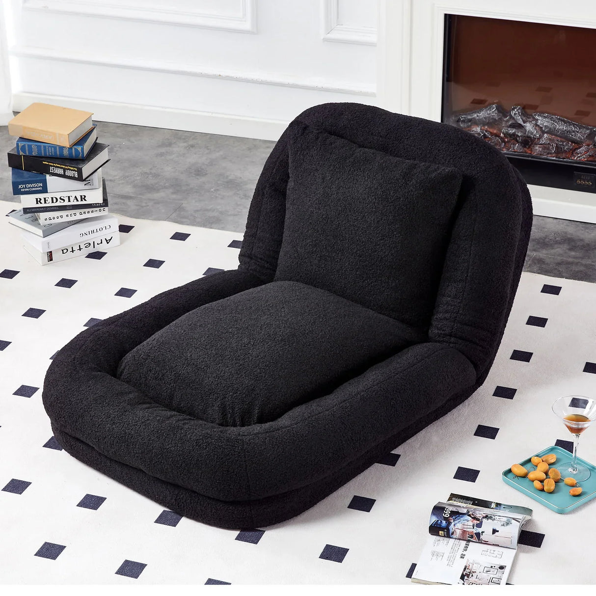 Contemporary Folding Sofa Chair With 5 Adjustable Positions For Gaming, Meditation, And Relaxation - Furniture Home Direct