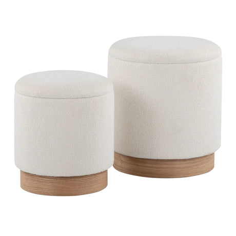 Marla - Contemporary, Nesting Ottoman Set - Natural / Cream - Furniture Home Direct