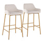 Daniella - Contemporary / Glam Fixed Height Bar Stool (Set of 2) - Furniture Home Direct