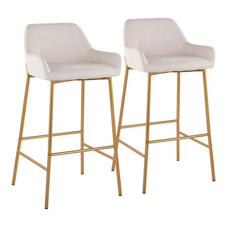 Daniella - Contemporary / Glam Fixed Height Bar Stool (Set of 2) - Furniture Home Direct
