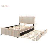 Elegant Upholstered Platform Bed With Twin Size Trundle - Furniture Home Direct