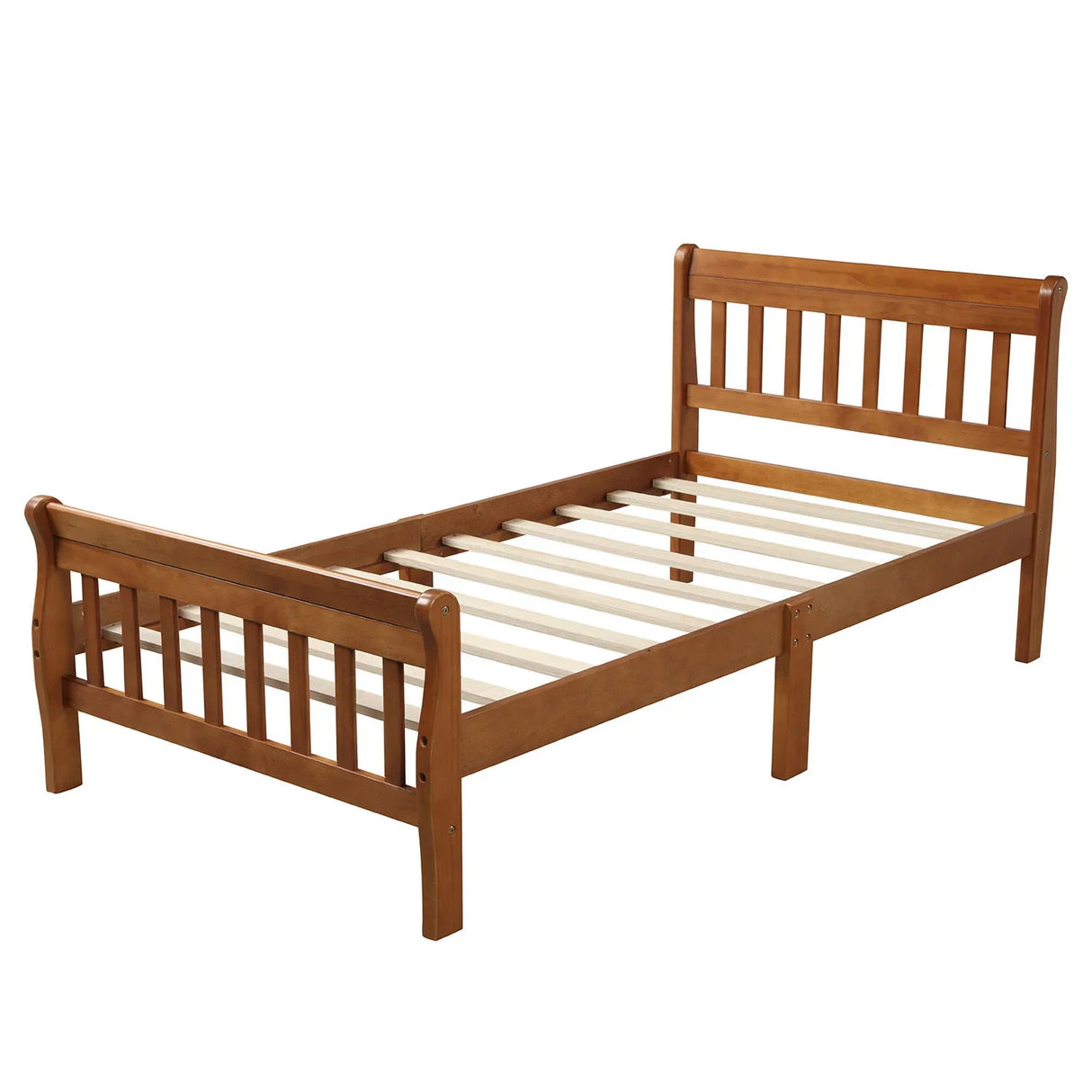 Platform Bed, Mattress Foundation Sleigh Bed With Headboard, Footboard, Slat Support - Furniture Home Direct