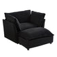 Modern Cozy Upholstered Armchair Sofa With Movable Ottoman - Furniture Home Direct
