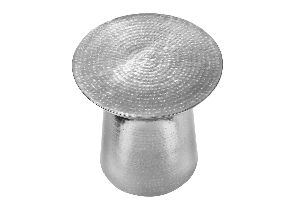 Drum Accent Side Table, Hammered Texture - Furniture Home Direct