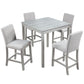 5 Piece Counter Height Table Set, Square Table And 4 Upholstered Chairs - Furniture Home Direct