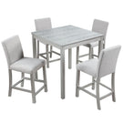 5 Piece Counter Height Table Set, Square Table And 4 Upholstered Chairs - Furniture Home Direct