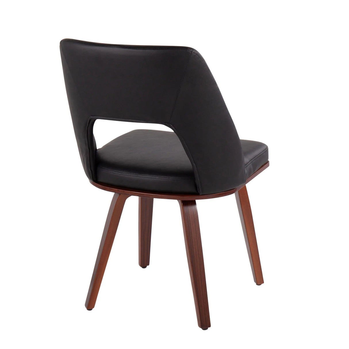 Triad - Mid-Century Modern Upholstered Chair (Set of 2) - Walnut / Black - Furniture Home Direct