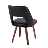 Triad - Mid-Century Modern Upholstered Chair (Set of 2) - Walnut / Black - Furniture Home Direct