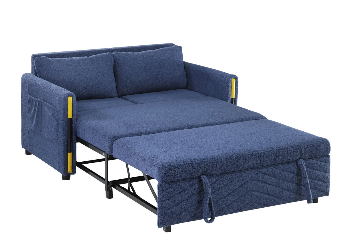Percy - Teddy Velvet Sleeper Loveseat With Dual-Pull Sleeper Design - Furniture Home Direct