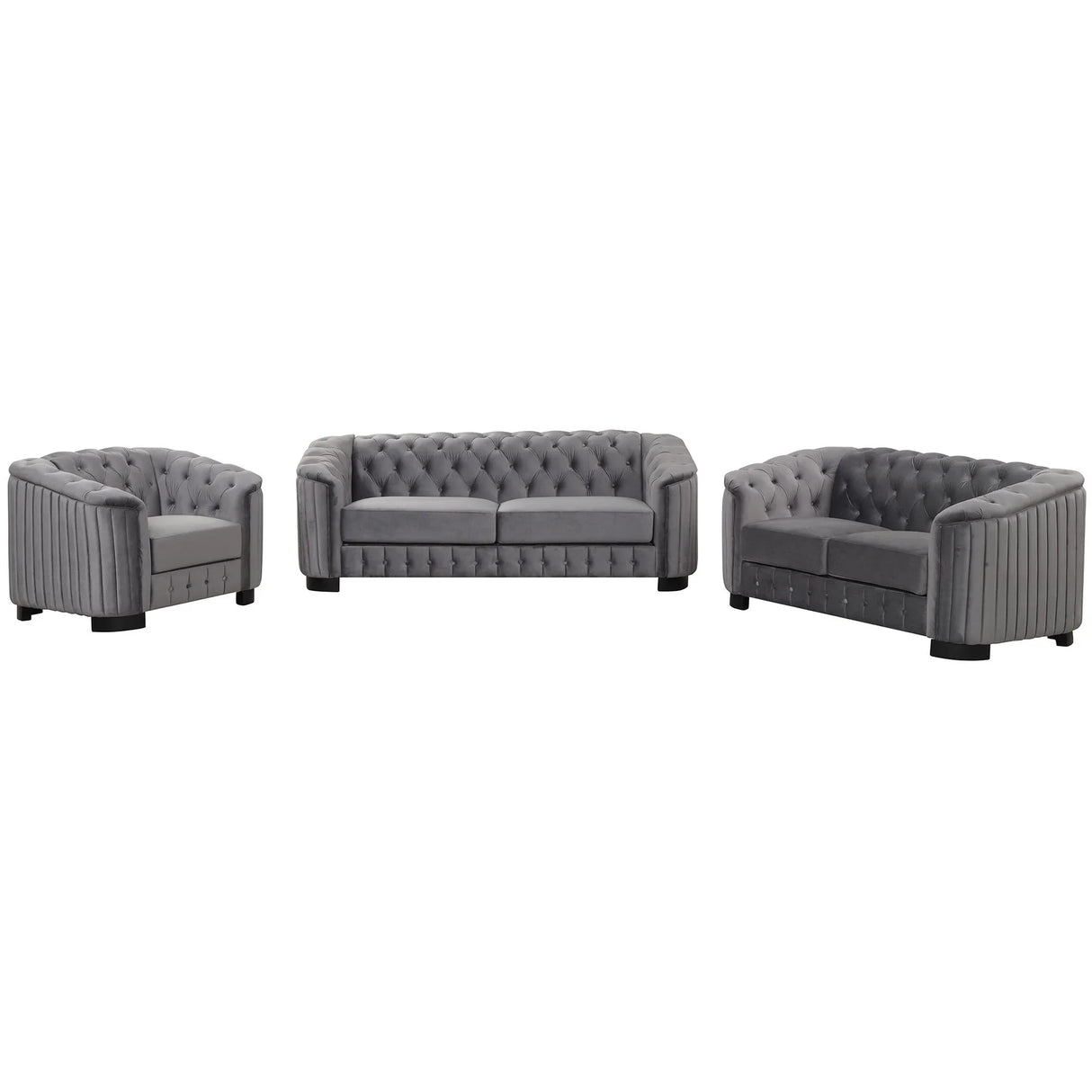 Upholstered 3 Piece Sofa Set With Legs - Furniture Home Direct