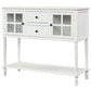 Hearth & Haven Stella Buffet Storage Cabinet With Bottom Shelf, White - Furniture Home Direct