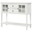 Hearth & Haven Stella Buffet Storage Cabinet With Bottom Shelf, White - Furniture Home Direct