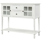 Hearth & Haven Stella Buffet Storage Cabinet With Bottom Shelf, White - Furniture Home Direct