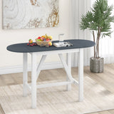 Dining Set Drop Leaf Counter Height With 2 Chairs White Gray - Furniture Home Direct