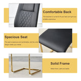 Dining Set Round Glass Table Six Faux Leather Chairs Black - Furniture Home Direct