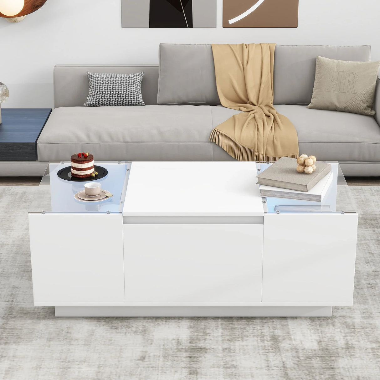 LED Coffee Table, Modern Center Table - Furniture Home Direct
