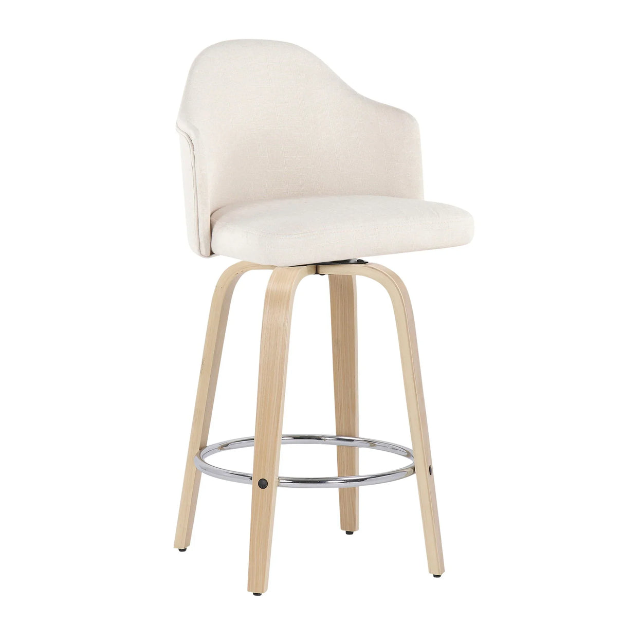 Ahoy - Mid Century Modern Fixed Height Counter Stool With Round Footrest (Set of 2) - Furniture Home Direct