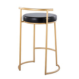 Fuji - Round Contemporary Fixed Height Counter Stool (Set of 2) - Furniture Home Direct