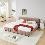 Modern Platform Bed Frame With Thick Chenille Fabric - Furniture Home Direct