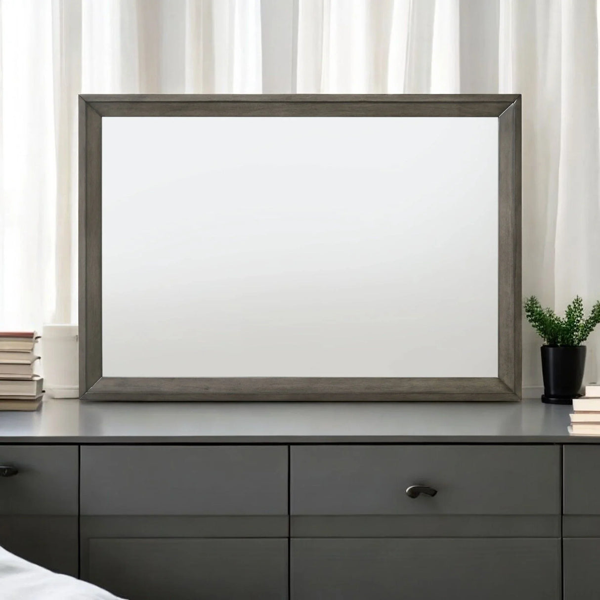 Escher - Mirror - Gray / Oak - Furniture Home Direct