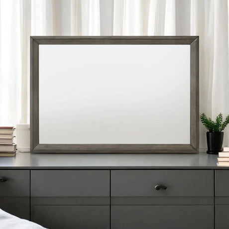 Escher - Mirror - Gray / Oak - Furniture Home Direct