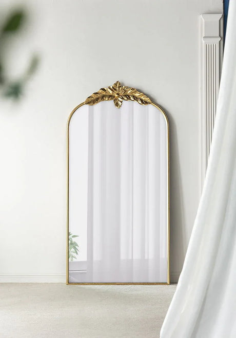 Arched Wall Mirror With Metal Frame, Wall Mirror For Living Room - Furniture Home Direct