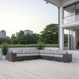 Rattan Sectional Sofa Set With Cushions - Furniture Home Direct