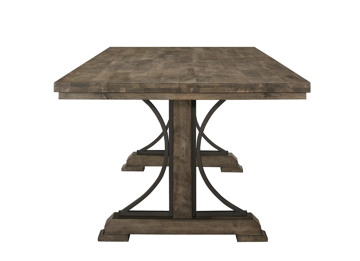 Dining Set Rustic Wood Bench and Upholstered Chairs Brown - Furniture Home Direct
