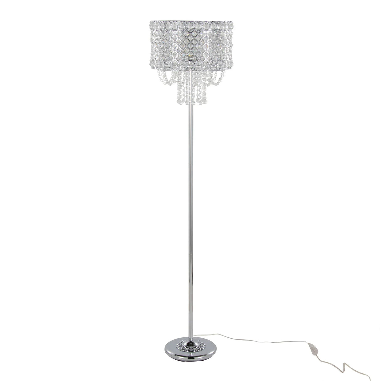 Droplet - Contemporary Floor Lamp - Polished Chrome / Clear - Furniture Home Direct