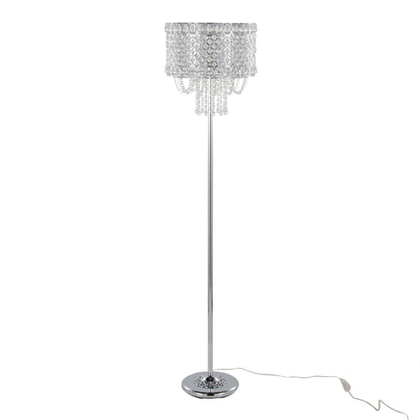 Droplet - Contemporary Floor Lamp - Polished Chrome / Clear - Furniture Home Direct