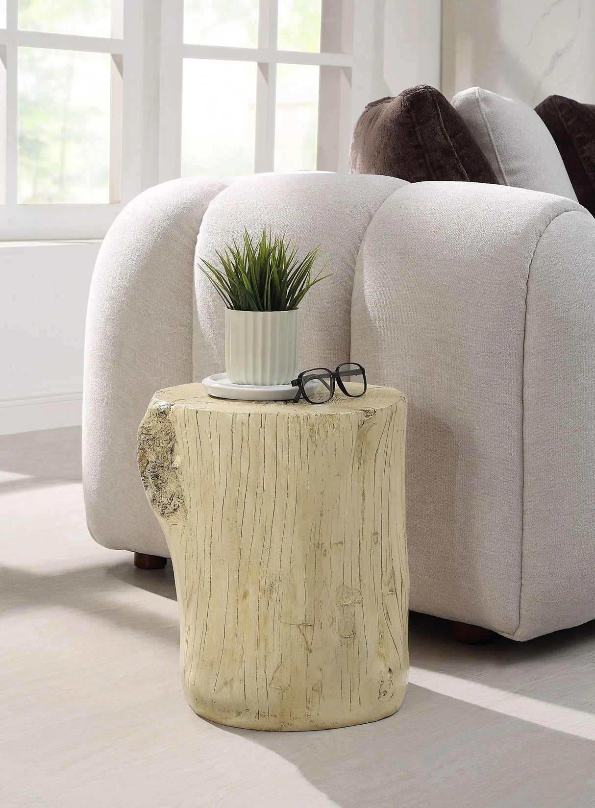 Gene - Fiber Concrete Accent Table - Brown - Furniture Home Direct