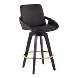 Cosmo - Contemporary Fixed Height Counter Stool With Swivel With Round Footrest (Set of 2) - Furniture Home Direct
