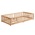 Solid Floor Bed With Door And Fence For Children - Furniture Home Direct