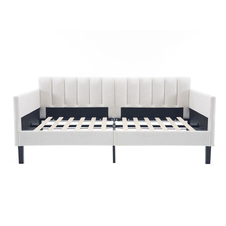 Elena - Boucle Upholstered Daybed, Ribbed Tufted Backrest - Furniture Home Direct