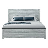 King Bedroom Set Solid Wood MDF Farmhouse Gray Wash - Furniture Home Direct
