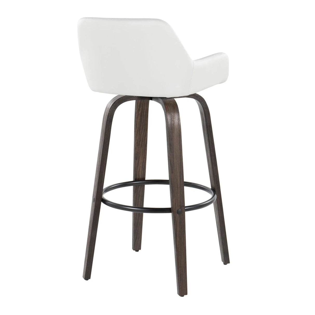 Daniella - Contemporary Fixed Height, Barstool With Swivel With Round Footrest (Set of 2) - Furniture Home Direct