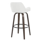 Daniella - Contemporary Fixed Height, Barstool With Swivel With Round Footrest (Set of 2) - Furniture Home Direct