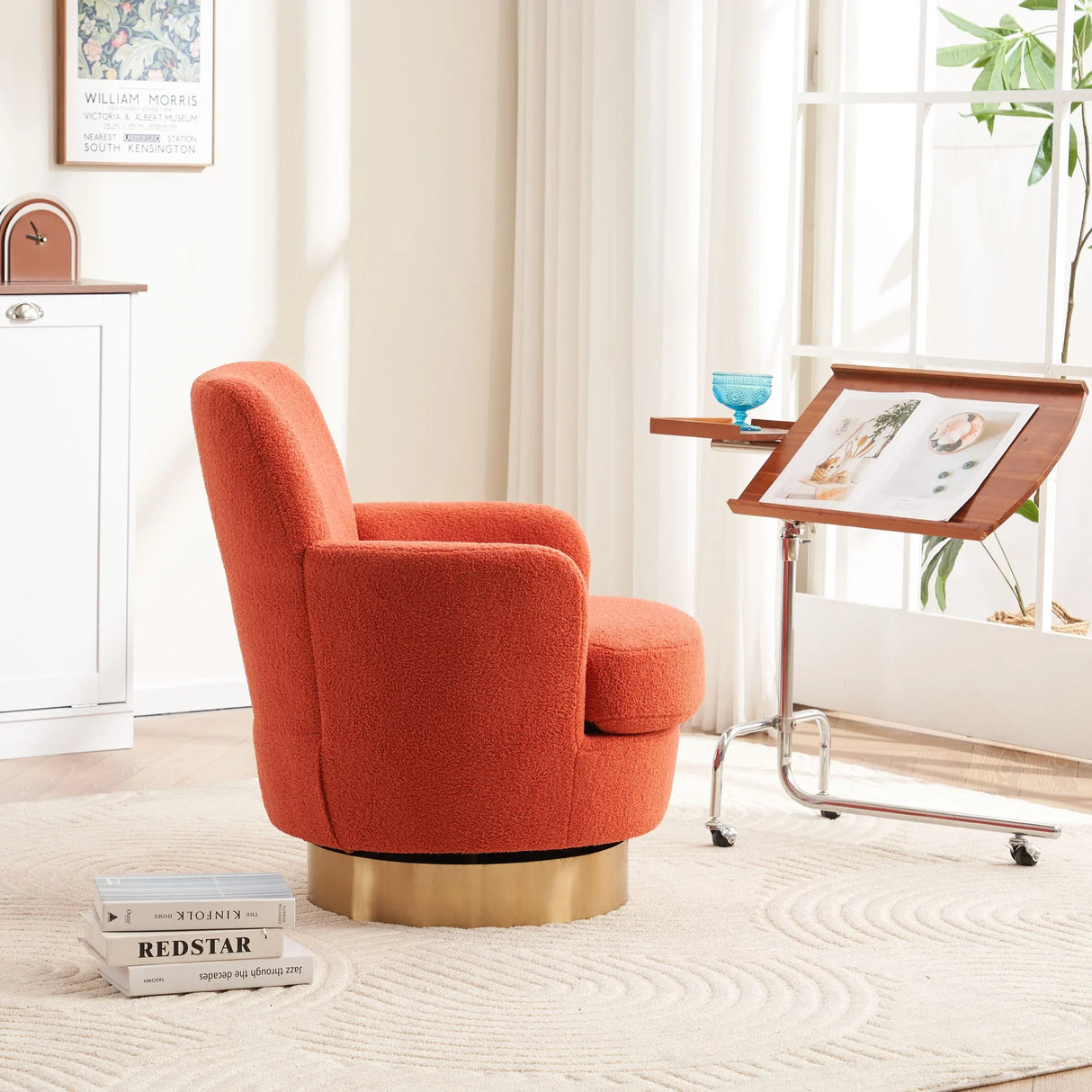 Teddy Swivel Barrel Chair, Swivel Accent Chairs Armchair For Living Room - Furniture Home Direct