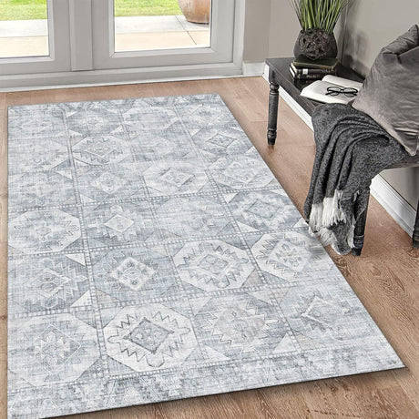Toucan - Washable Non - Slip Area Rug - Silver - Furniture Home Direct